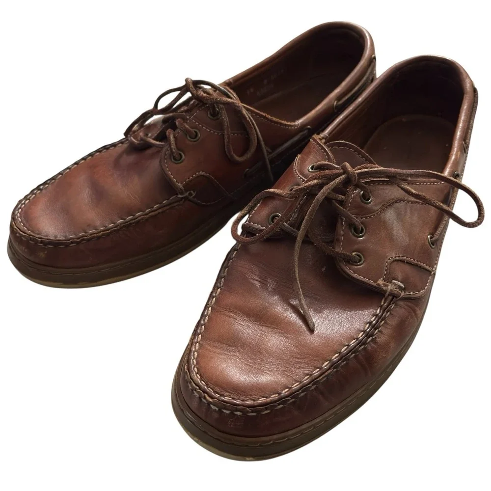 Allen Edmonds Eastport Boat Shoes 14D Deck Shoes Leather Casual 3 Eye Daily